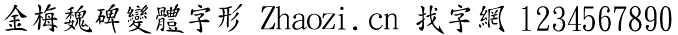 金梅魏碑变体字形